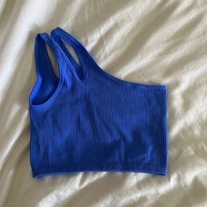Aerie one shoulder ribbed crop